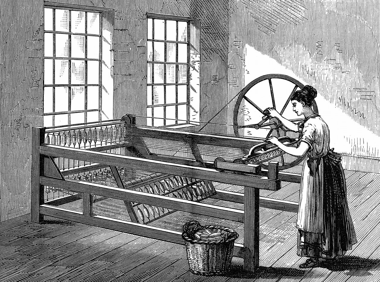 Une Spinning Jenny, vers 1880 - English School