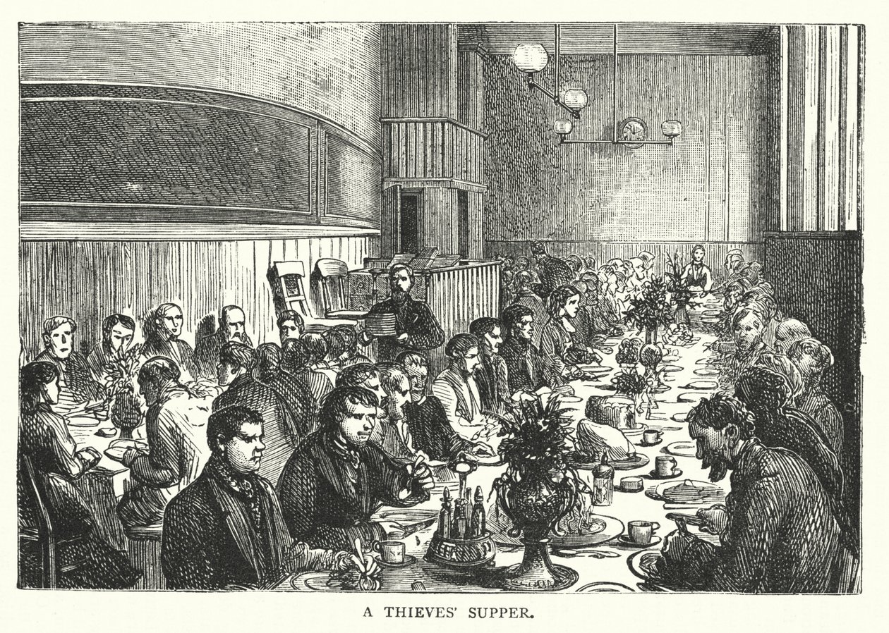 Le souper des voleurs (gravure) - English School