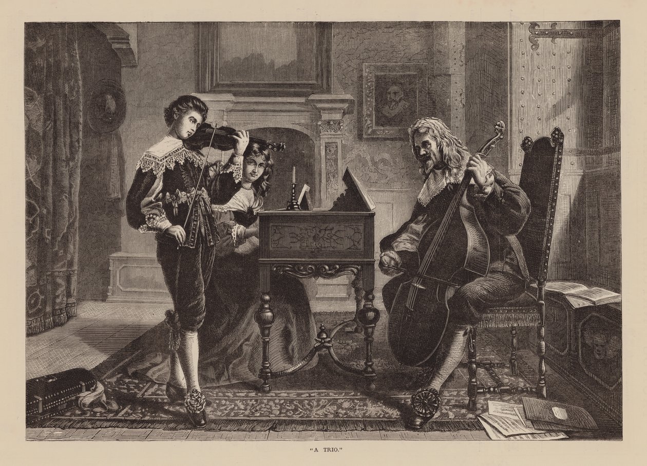 "A Trio" (gravure) - English School