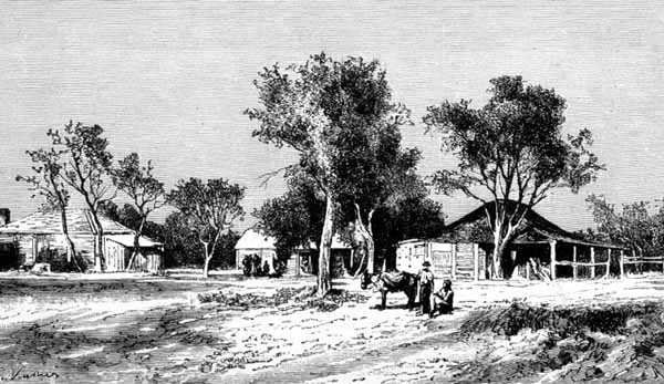 Un village sur les Darling Downs, Queensland, Australie, de 