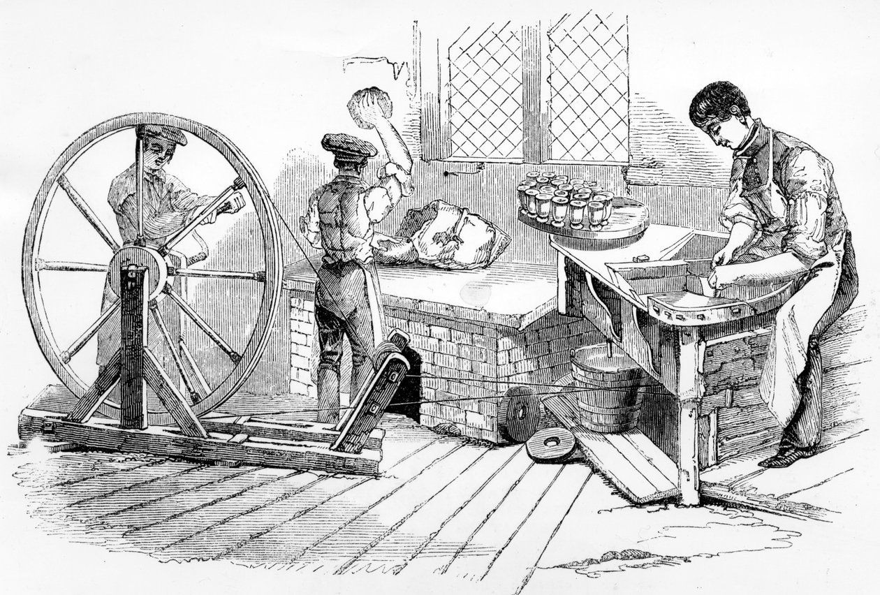 Une journée aux manufactures royales de porcelaine, Worcester, 1843 - English School