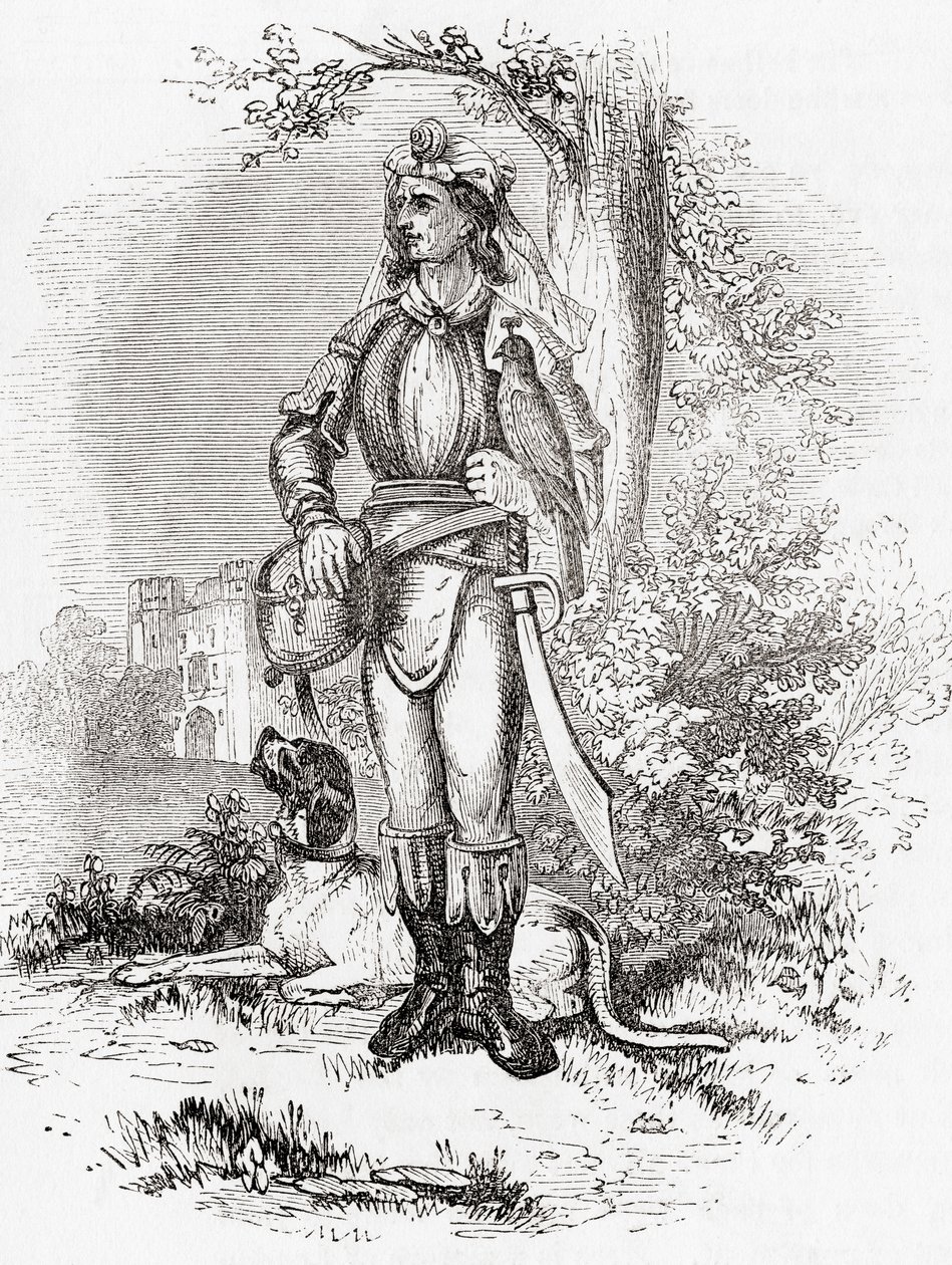 Un grand fauconnier, de Old England: A Pictorial Museum, pub. 1847 - English School