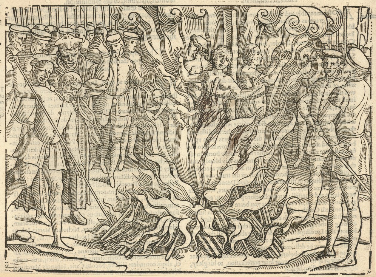 Spectacle lamentable de trois femmes (gravure) - English School