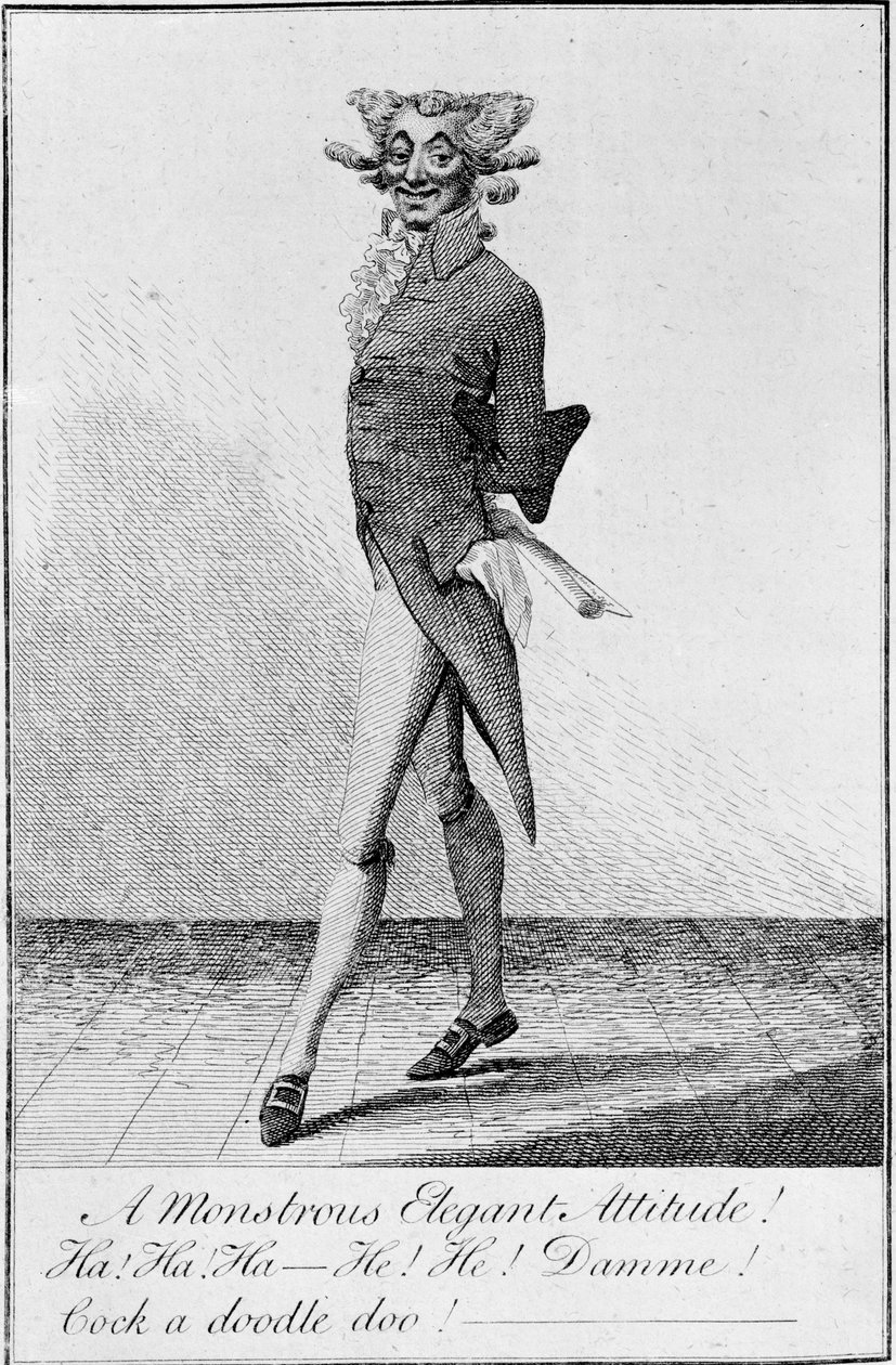 Une attitude monstrueusement élégante ! 1790 (eau-forte) - English School