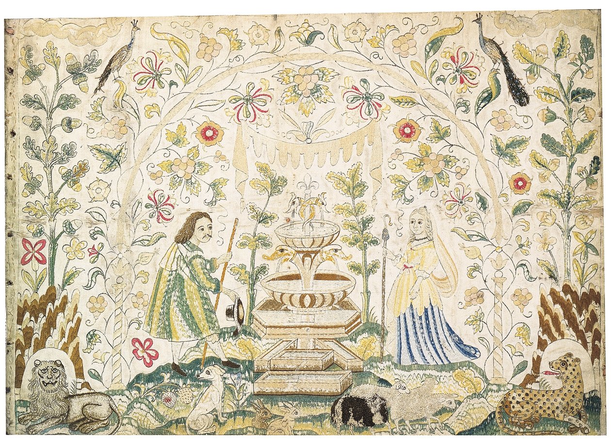 Une image en broderie, début à mi-17e siècle - English School
