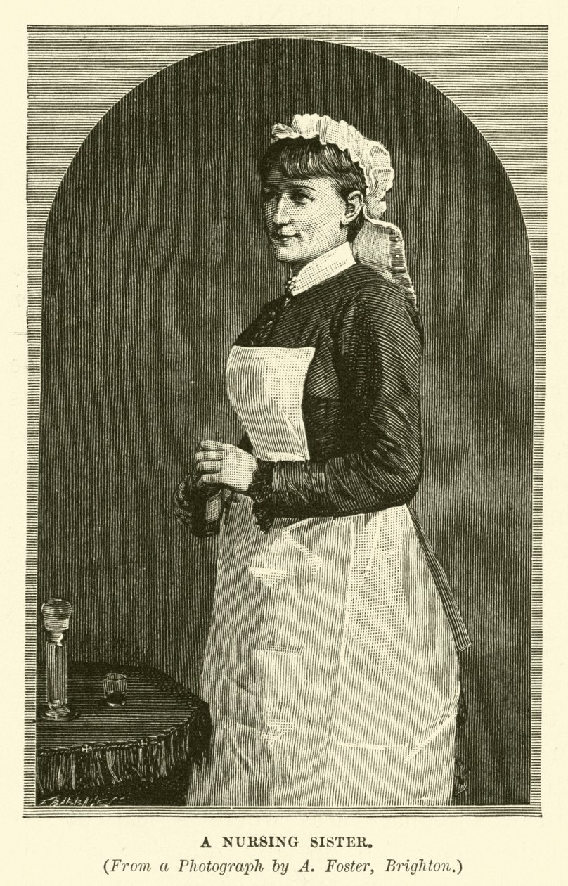Une infirmière militaire (gravure) - English School