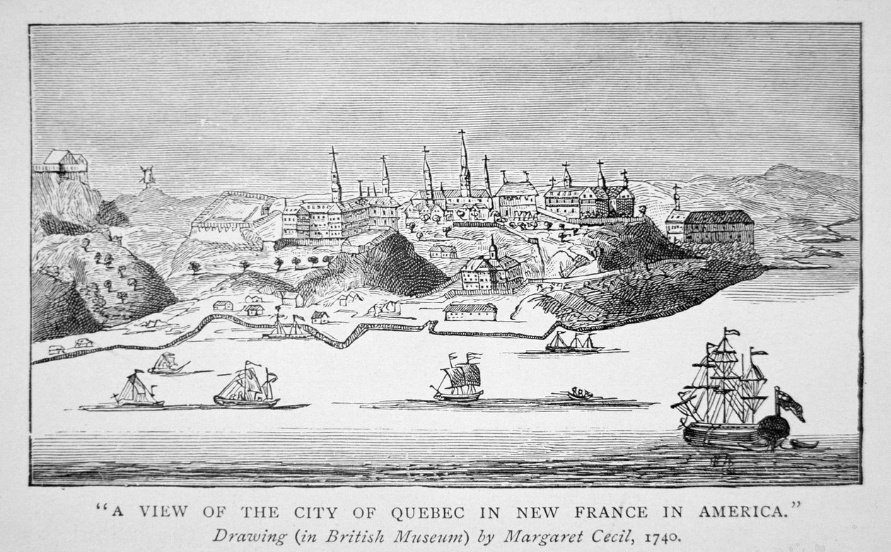 Vue de la ville de Québec en Nouvelle-France en Amérique - English School
