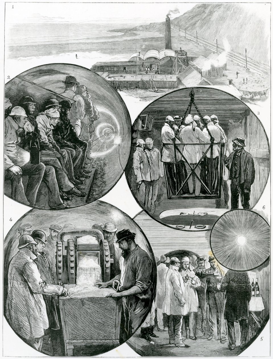 Visite au tunnel sous la Manche, illustration de The Graphic 4 mars 1882 - English School
