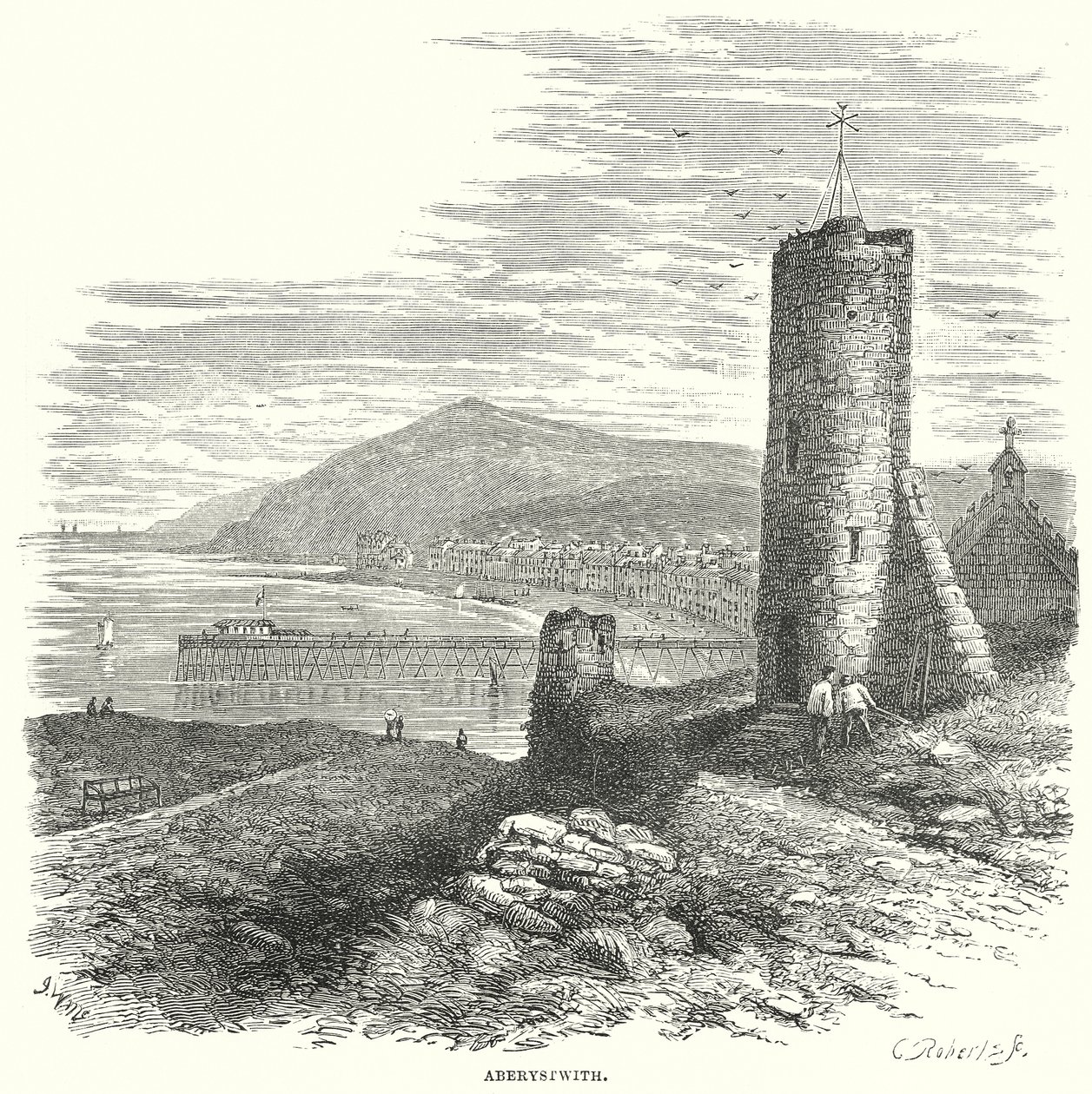 Aberystwith (gravure) - English School