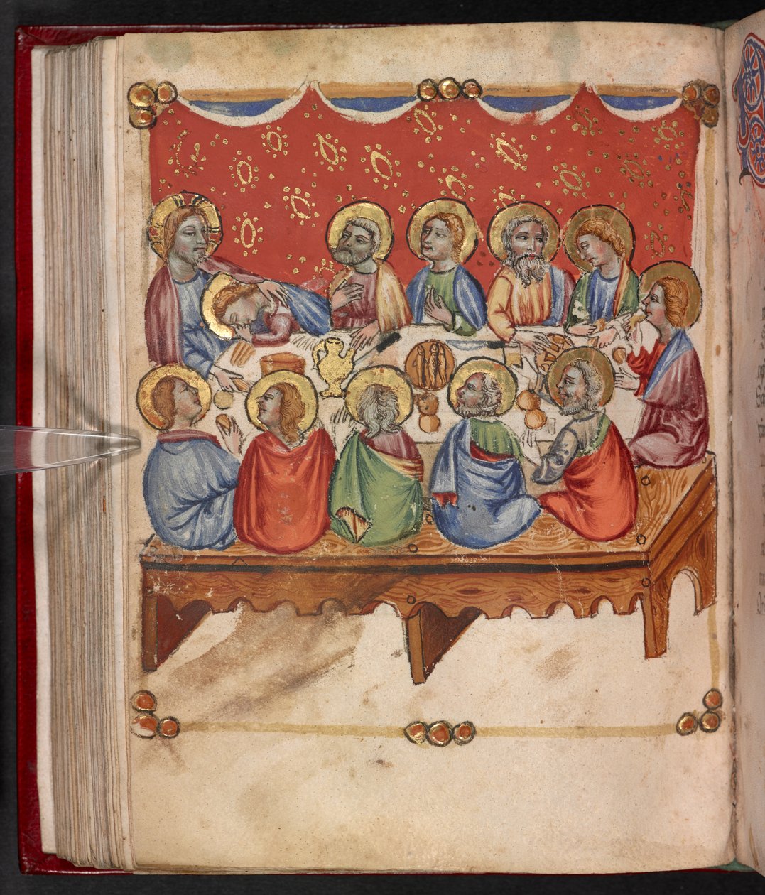 Add. 17466, f.107v La Cène - English School