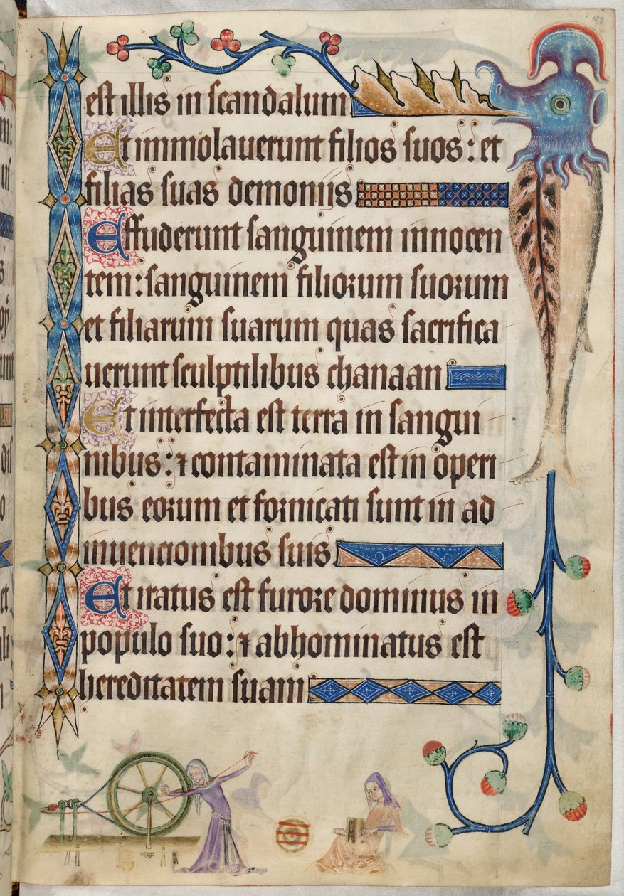 Femmes filant et cardant la laine, du 