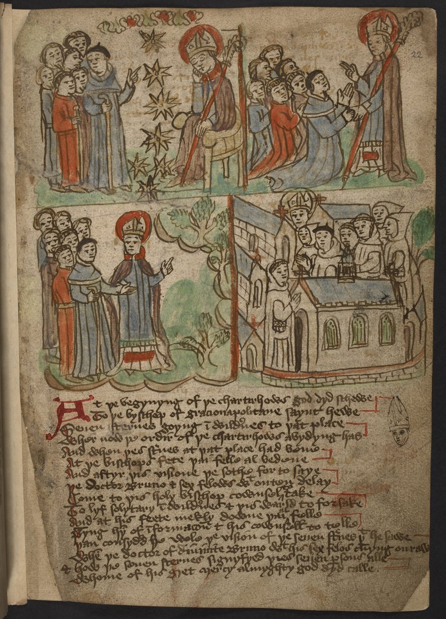 La Miscellanea Cartusienne (Prose et vers religieux) en anglais du Nord, y compris un résumé des voyages de Mandeville - English School