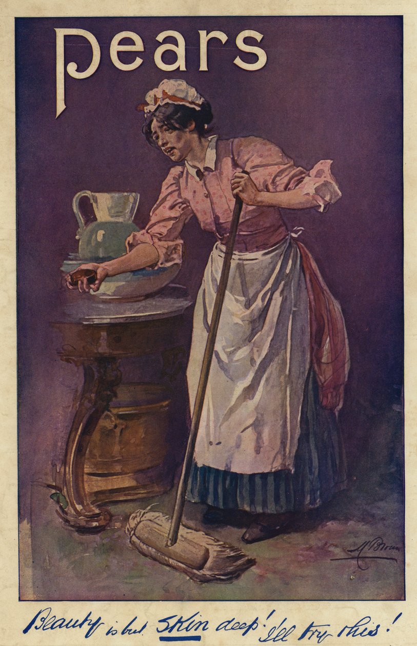 Publicité, Savon Poires (lithographie couleur) - English School