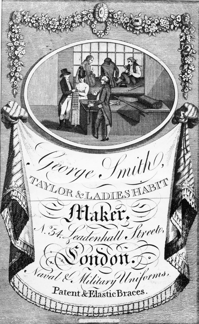 Publicité pour George Smith, tailleur et créateur de vêtements pour dames - English School