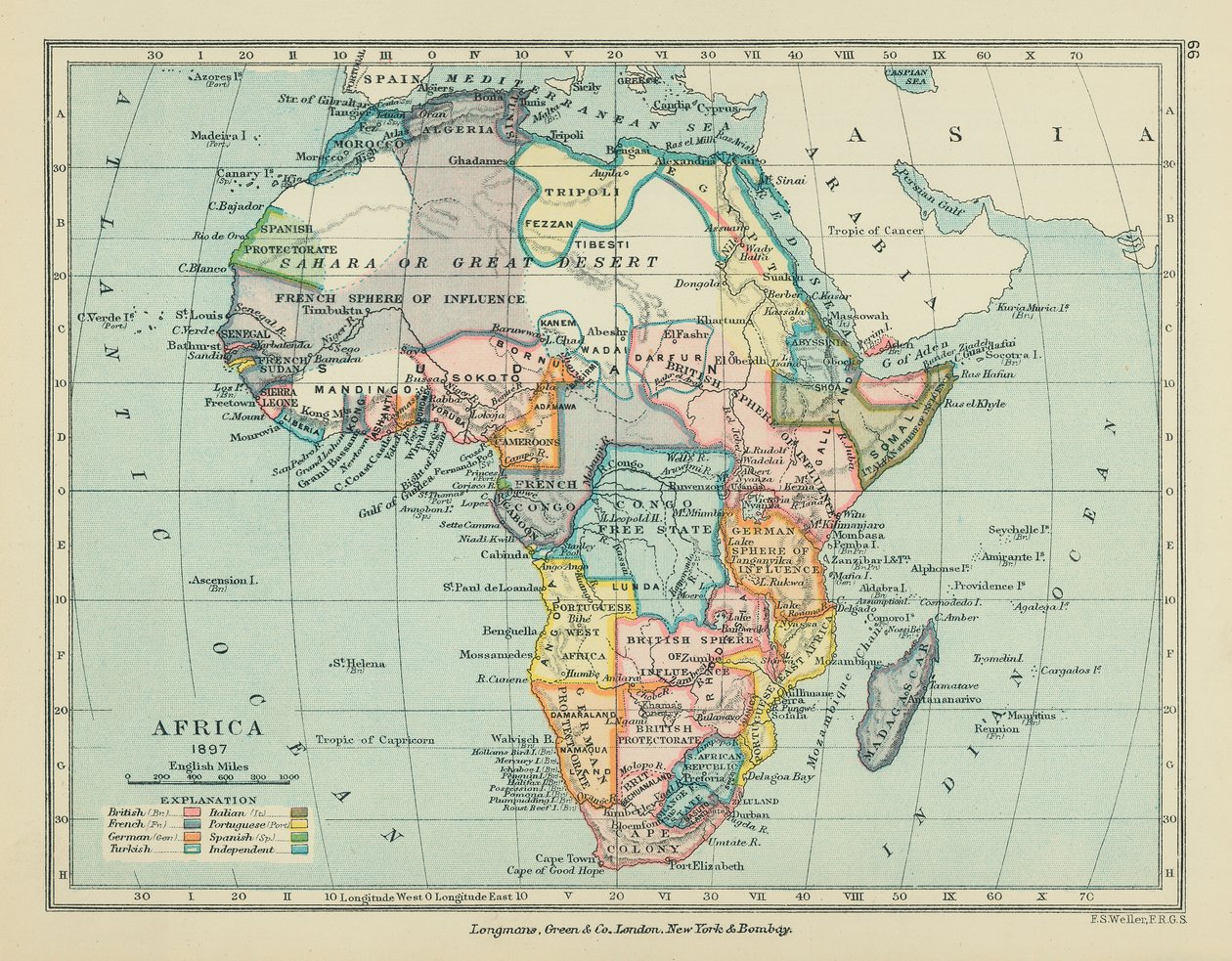 Afrique (lithographie couleur) - English School