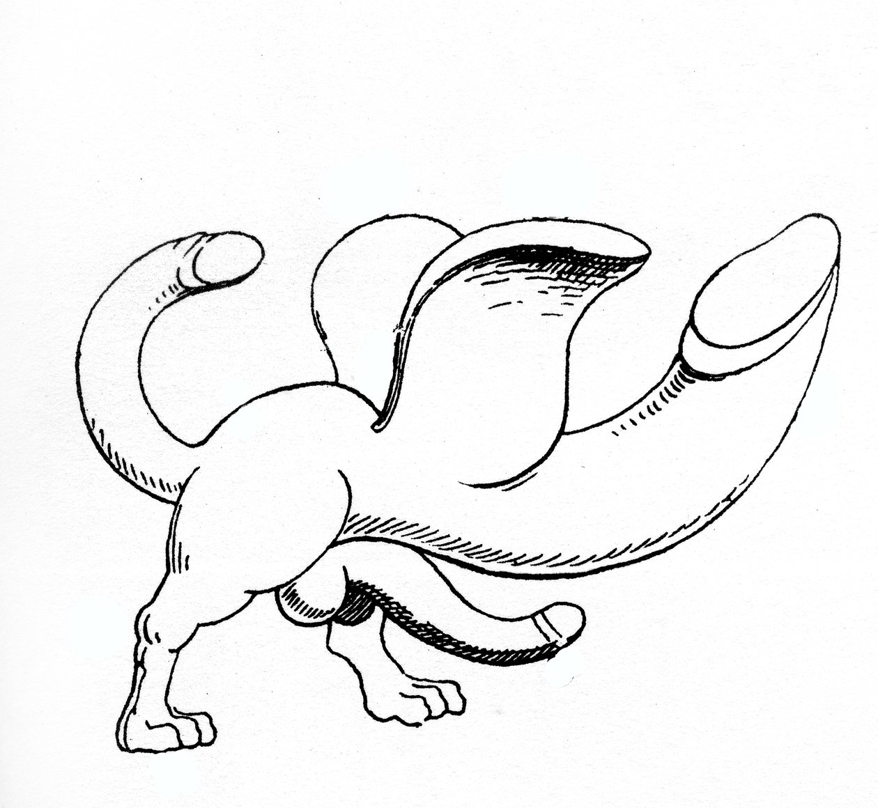 Amulette avec un triple phallus - English School