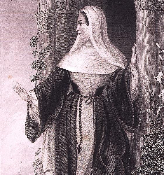 Une abbesse, vers 1845 (gravure) - English School