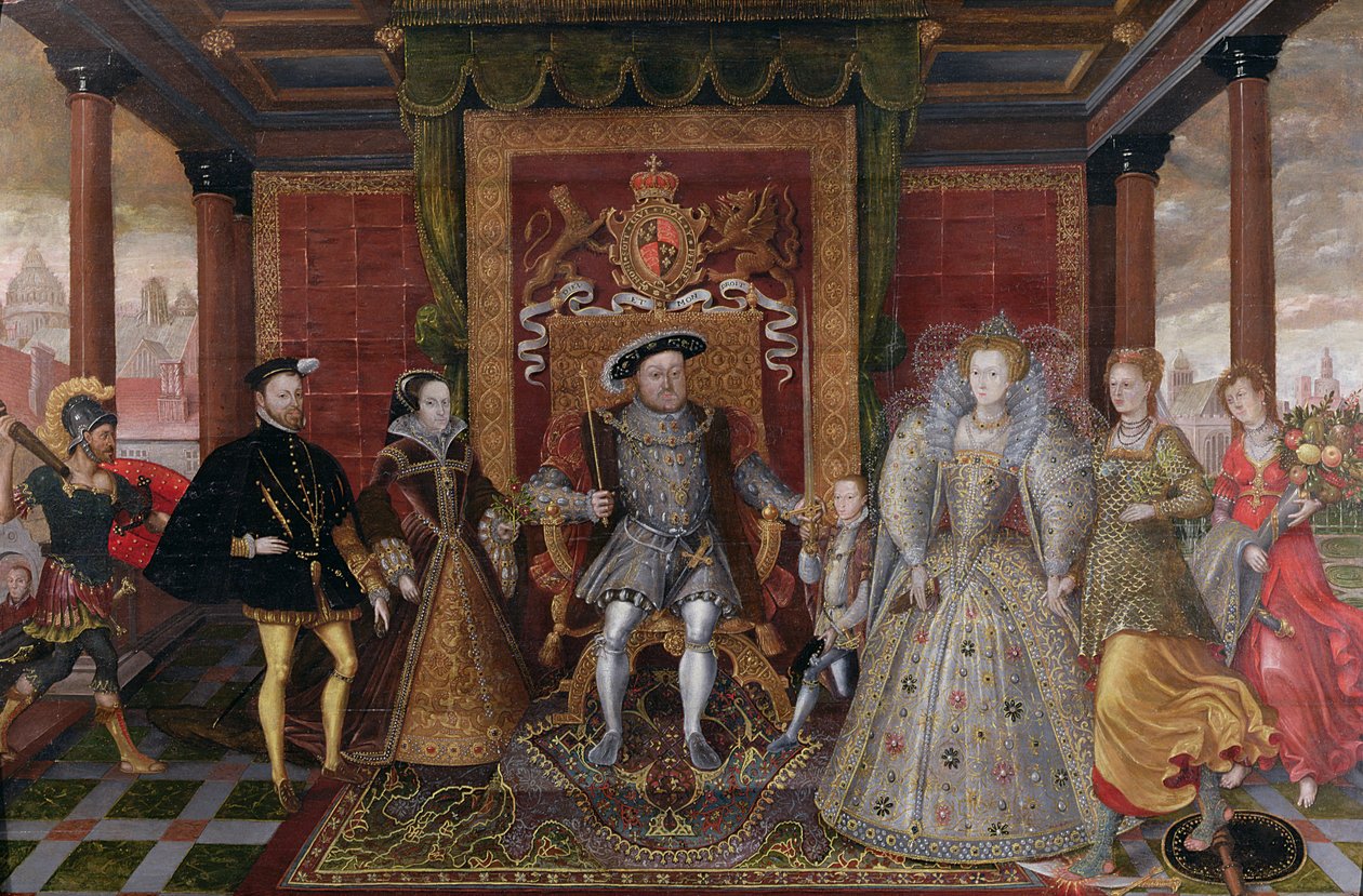 Allégorie de la succession Tudor : La famille de Henri VIII, vers 1589-95 - English School