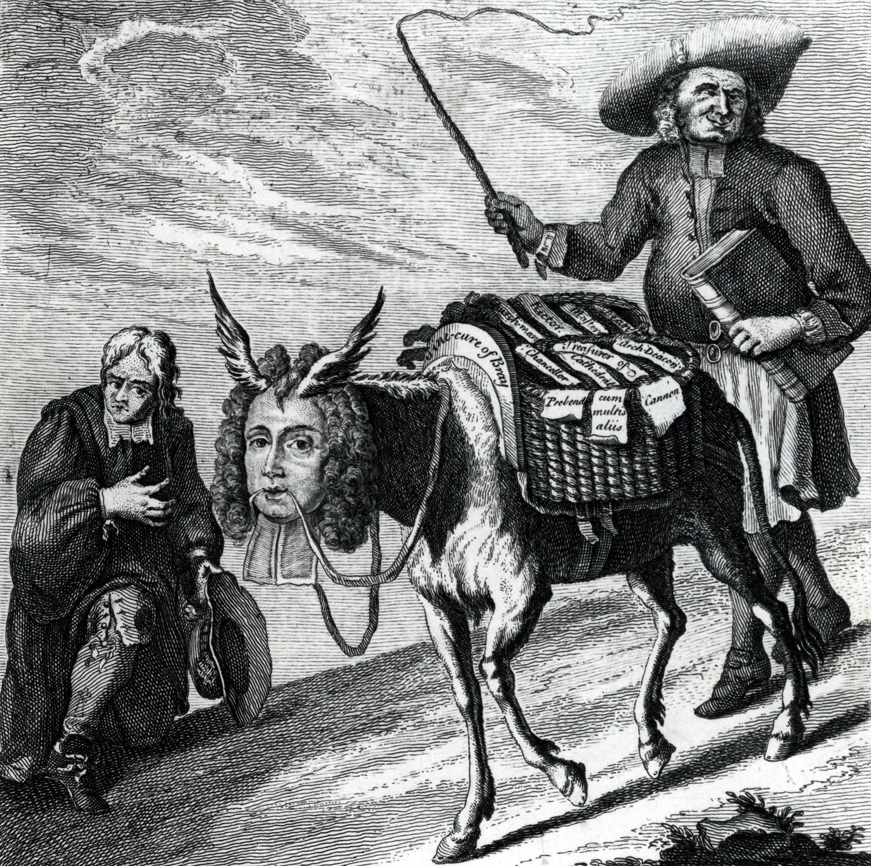 Un âne chargé de préférences ecclésiastiques, 1737 - English School