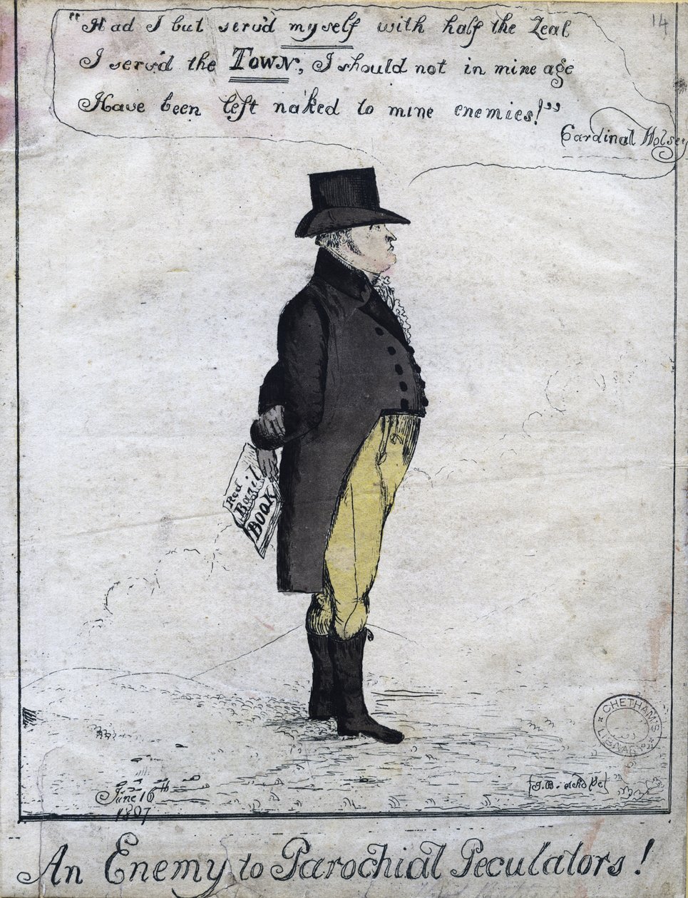 Un ennemi des péculateurs paroissiaux!, 1807 - English School