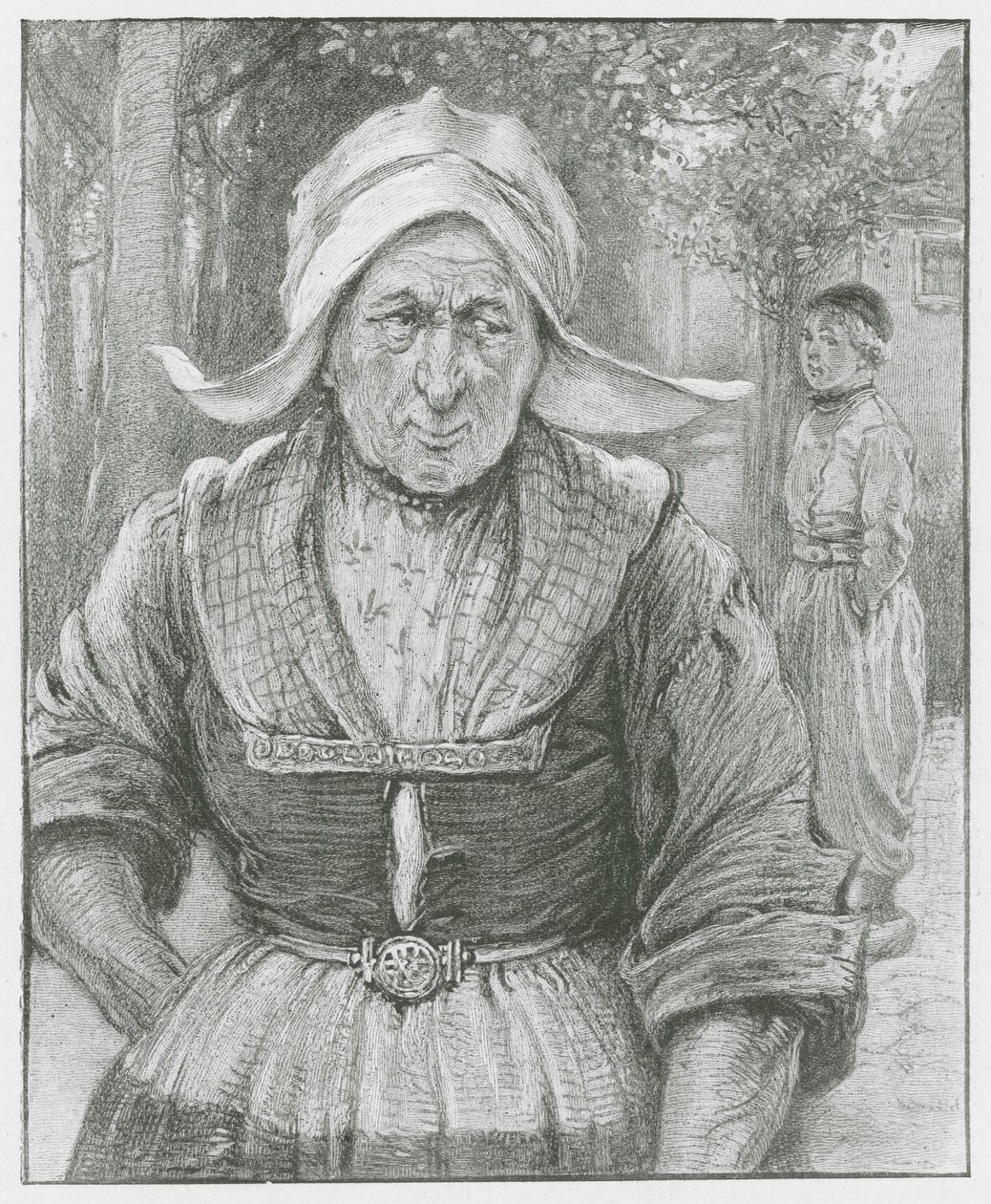 Une vieille femme hollandaise (litho) - English School