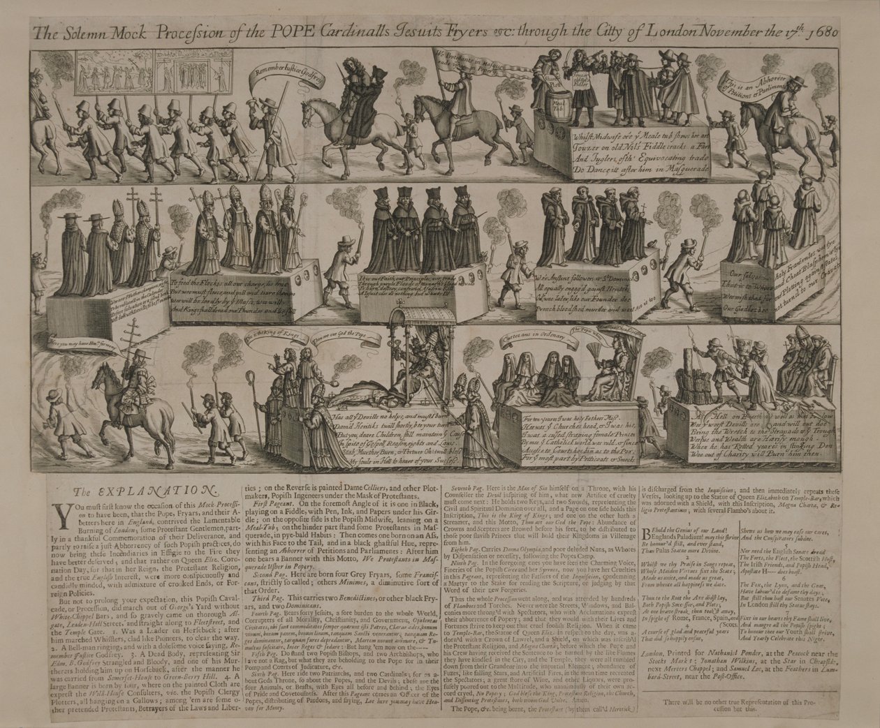 Une procession anti-catholique, 1680 - English School