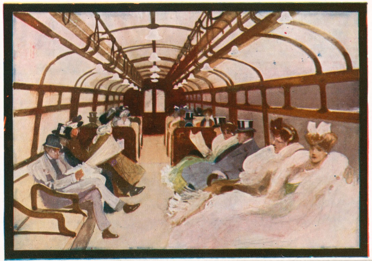 Un wagon de métro (lithographie couleur) - English School