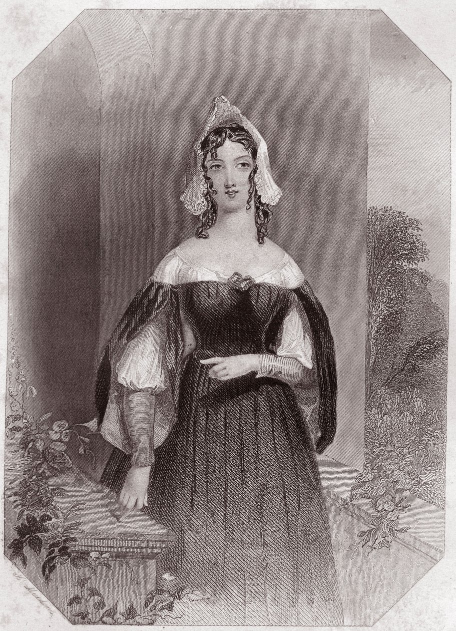 Anne Page (Les Joyeuses Commères de Windsor) - « Galerie des femmes de Shakespeare, collection de quarante-cinq portraits sérieux par les premiers artistes de Londres, enrichie de notices critiques et littéraires » vers 1838 - de « Galerie des femmes de Sh - English School