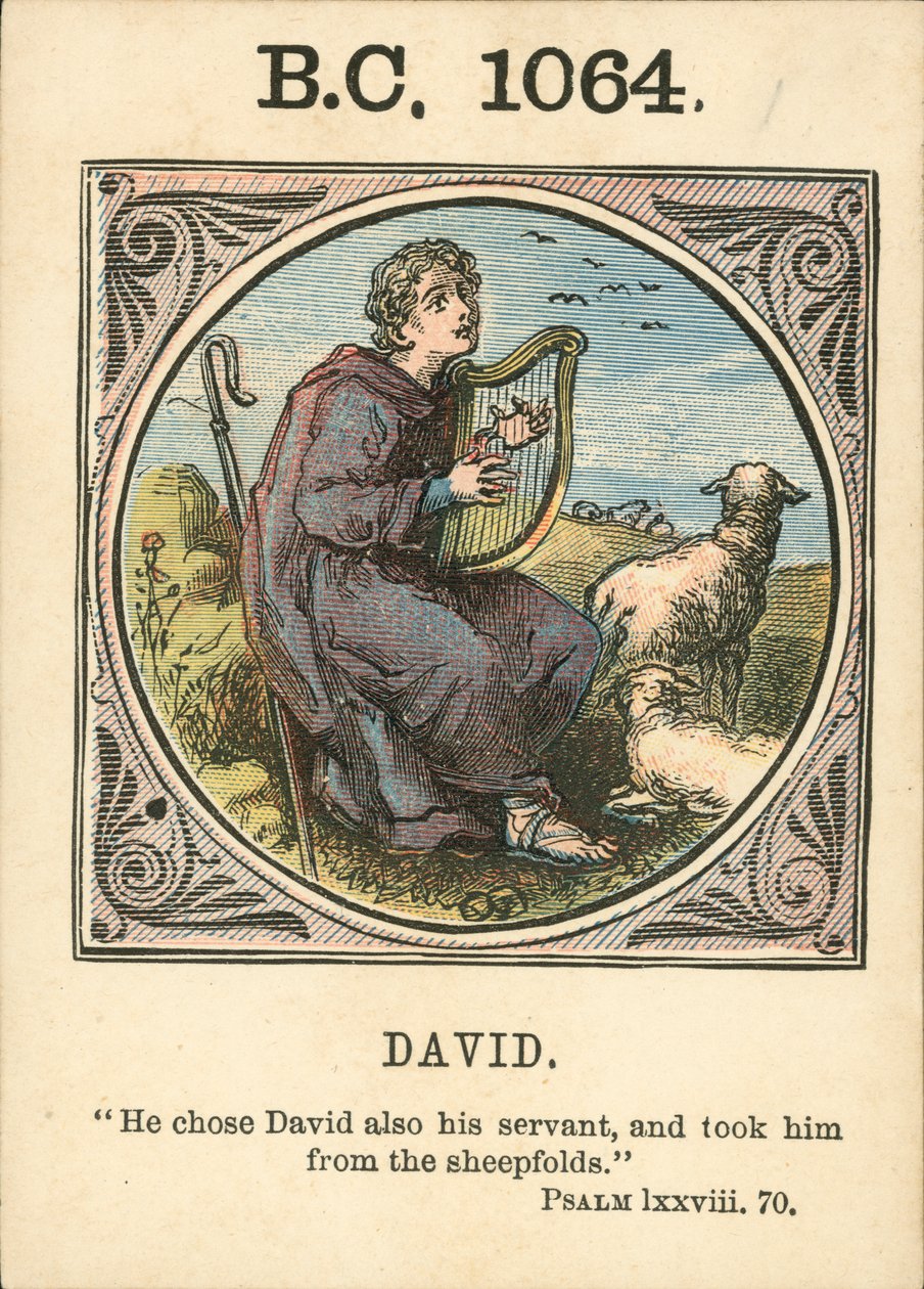 Anno Mundi : BC 1064, David (lithographie couleur) - English School