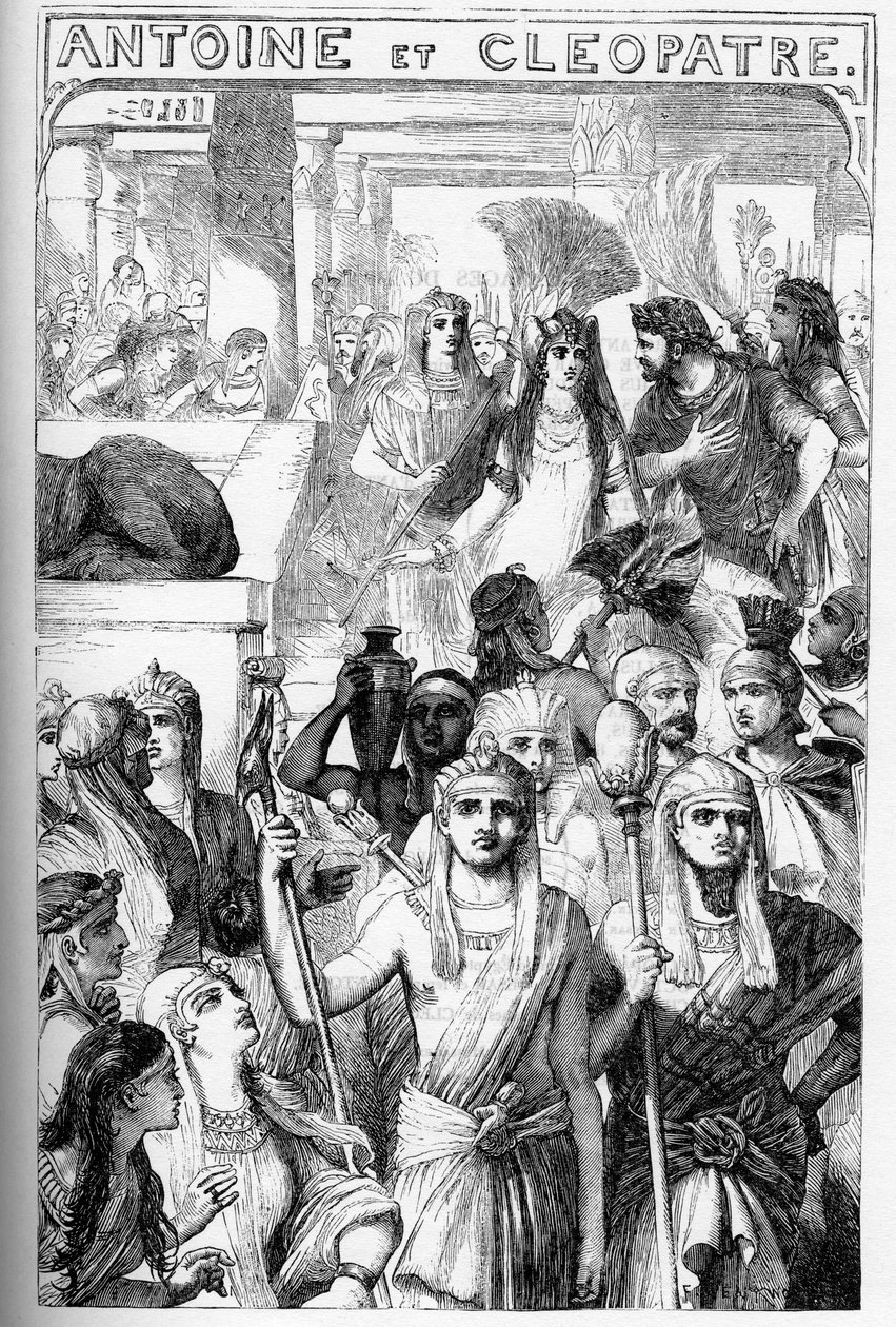 Antoine et Cléopâtre - Illustration dans « Œuvres complètes de William Shakespeare » 1866 - Les illustrations et la forme générale de cette édition sont empruntées à Cassell