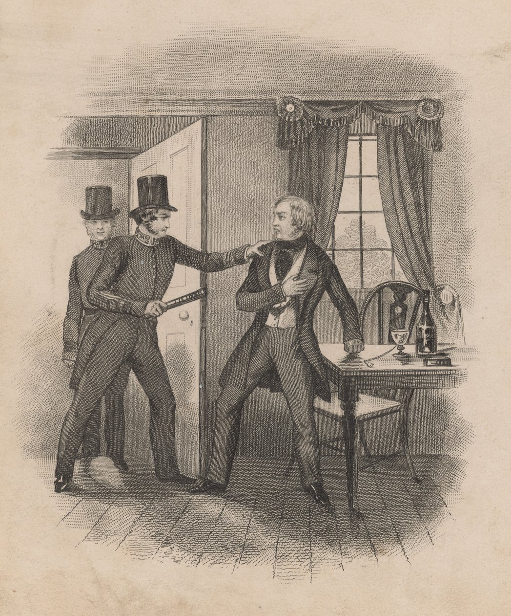 Arrestation de Frederick George Manning (gravure) - English School