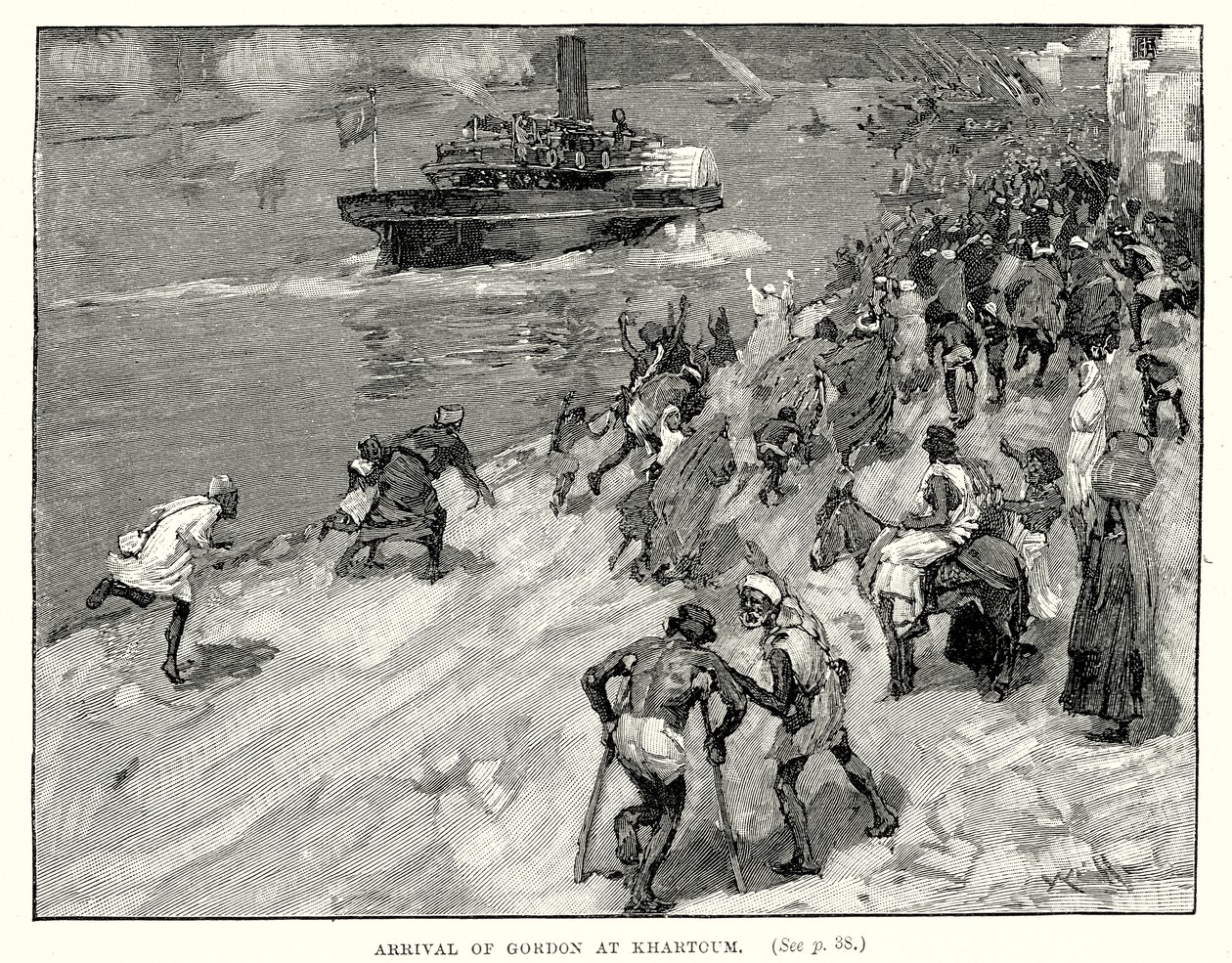 Arrivée de Gordon à Khartoum (gravure) - English School