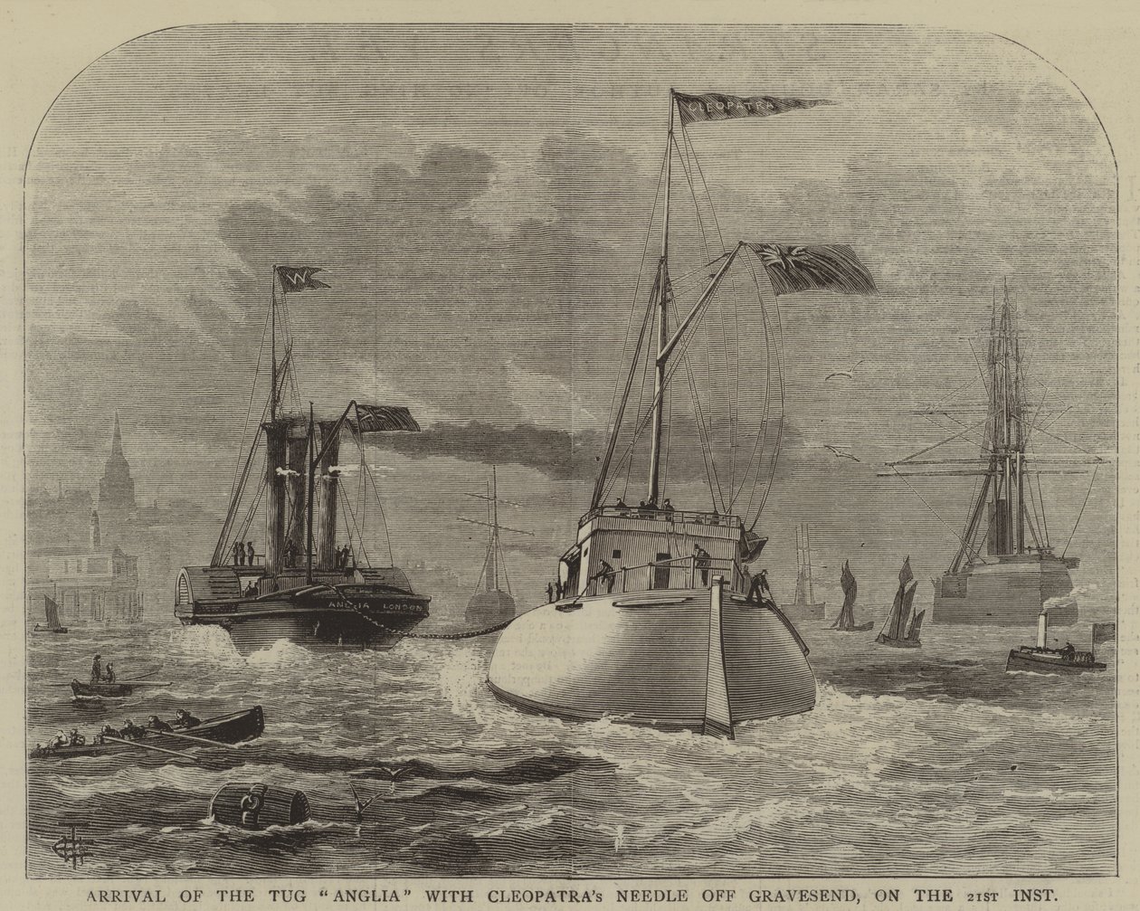 Arrivée du remorqueur "Anglia" avec l