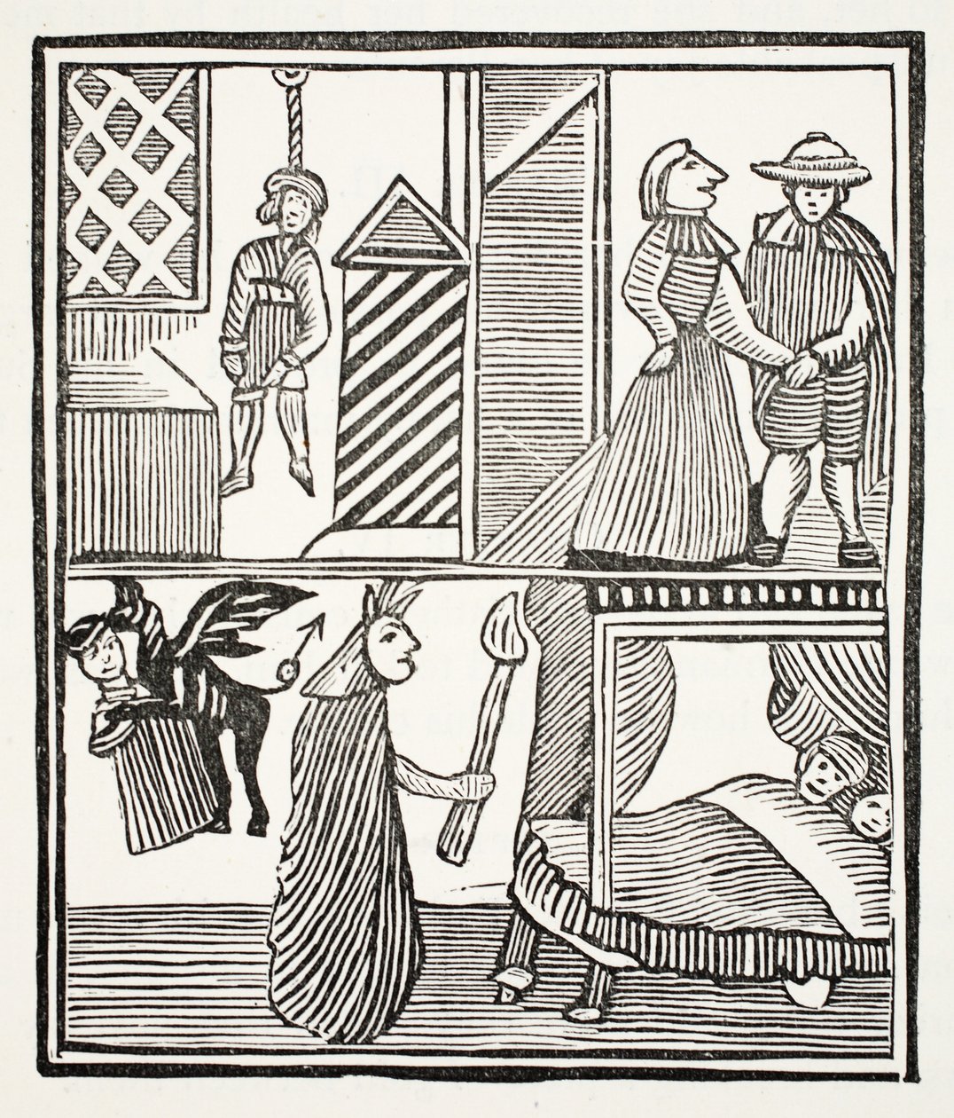 La tragédie de Bateman, illustration de Chap-books du XVIIIe siècle par John Ashton, pub. 1882 - English School