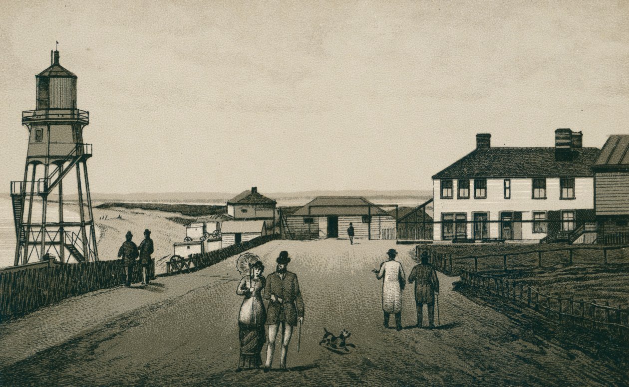 Bains et sable, Dovercourt (litho) - English School