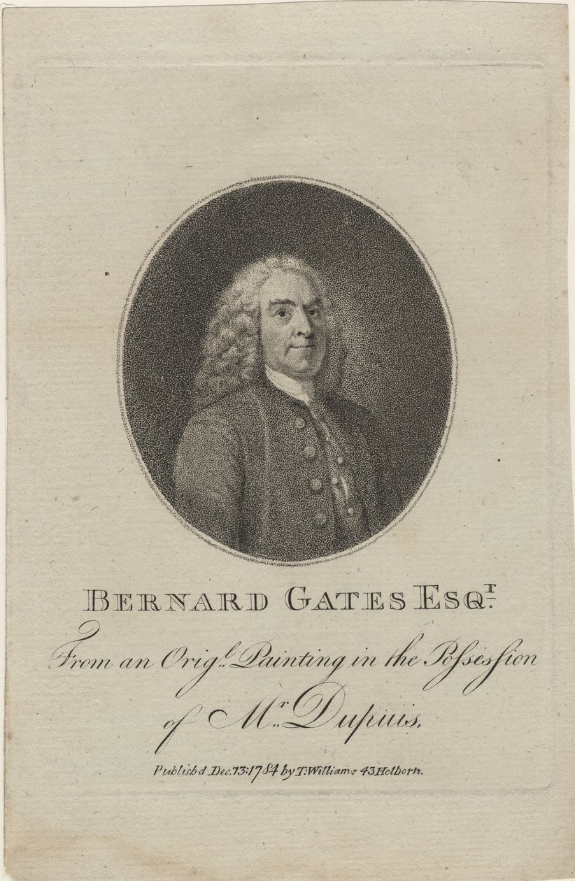 Bernard Gates, 1784 (gravure au pointillé) - English School