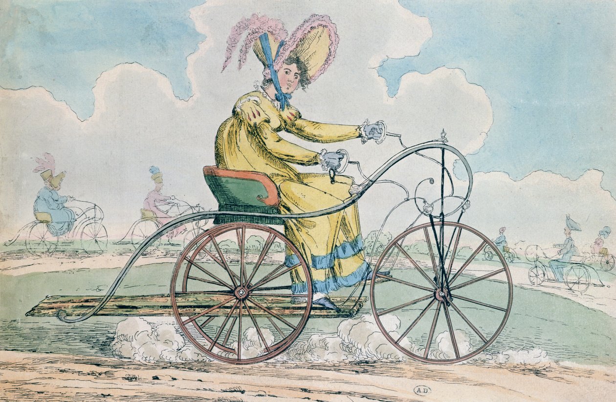 Bicyclette à trois roues, le passe-temps des dames, 1819 - English School