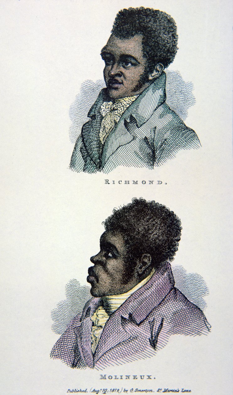 Bill Richmond et Tom Molineaux, gravure publiée en 1812 - English School