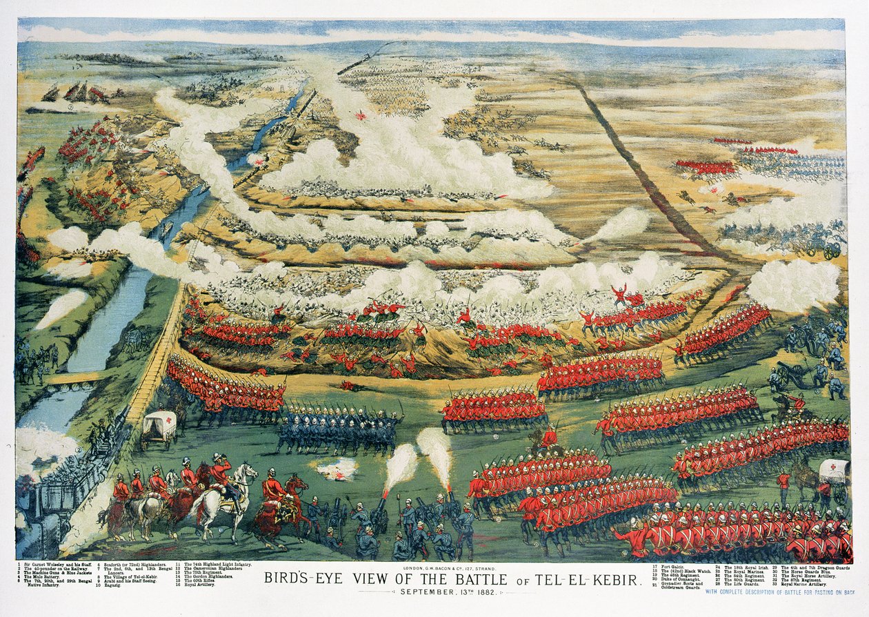Vue aérienne de la Bataille de Tel el-Kebir le 13 septembre 1882 - English School