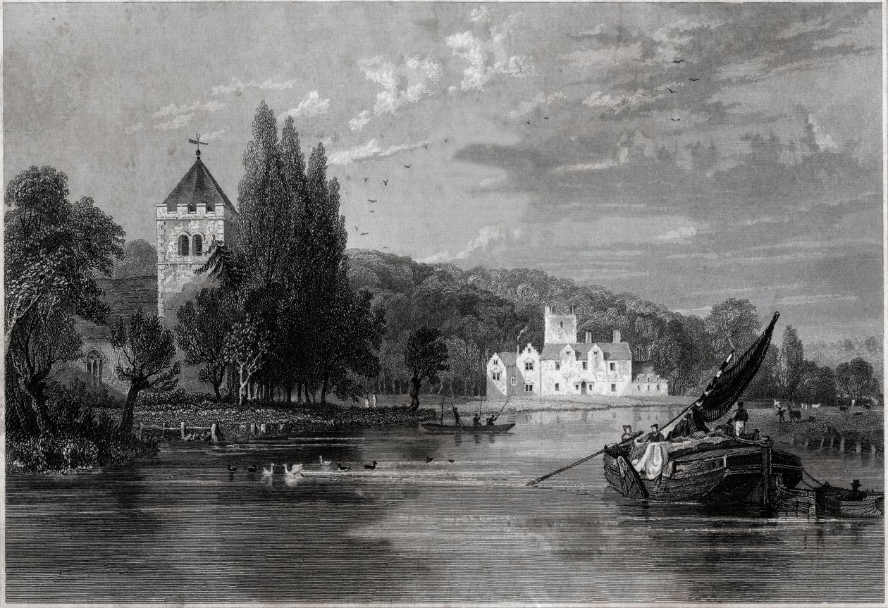Abbaye de Bisham (gravure, vers 1850) - English School