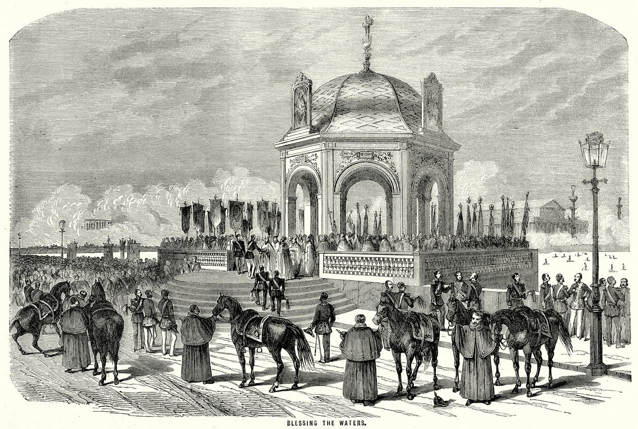 Bénédiction des eaux (gravure) - English School