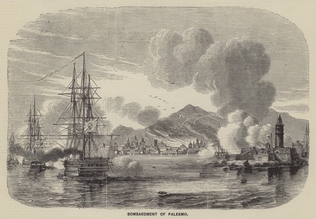 Bombardement de Palerme (gravure) - English School