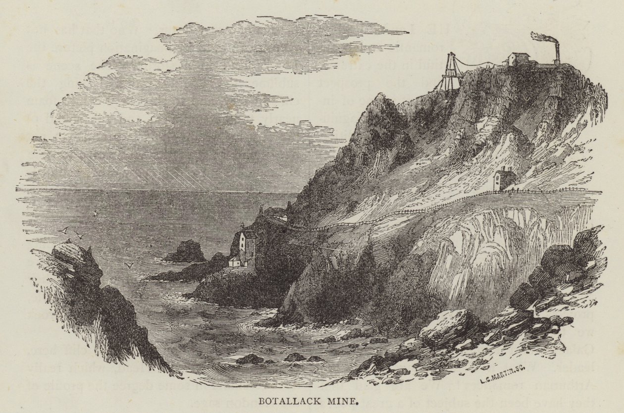 Mine de Botallack (gravure) - English School