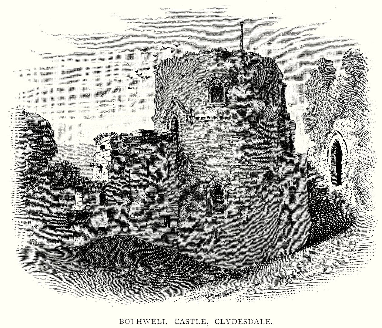 Château de Bothwell, Clydesdale (gravure) - English School