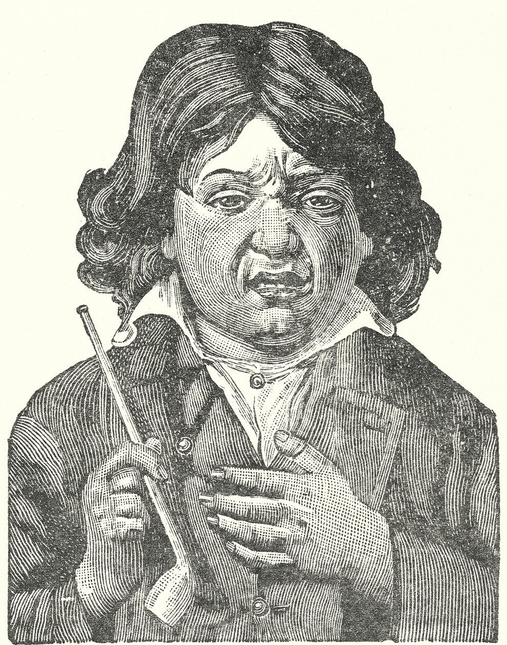 Garçon souffrant des effets du tabac (gravure) - English School
