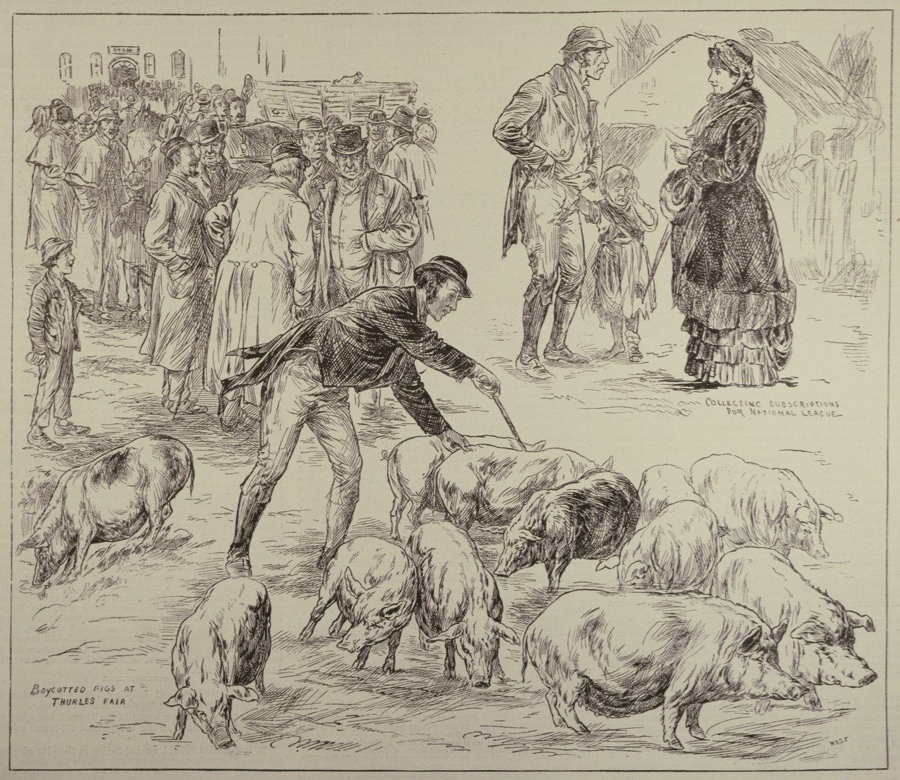 Boycott en Irlande, de The Illustrated London News, 4 octobre 1886 - English School