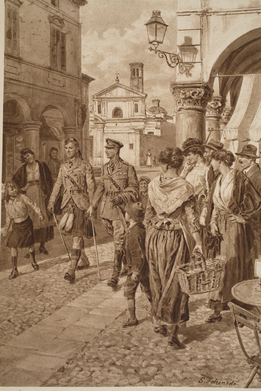Les Highlanders britanniques accueillis dans une ville française, 1914-19 - English School