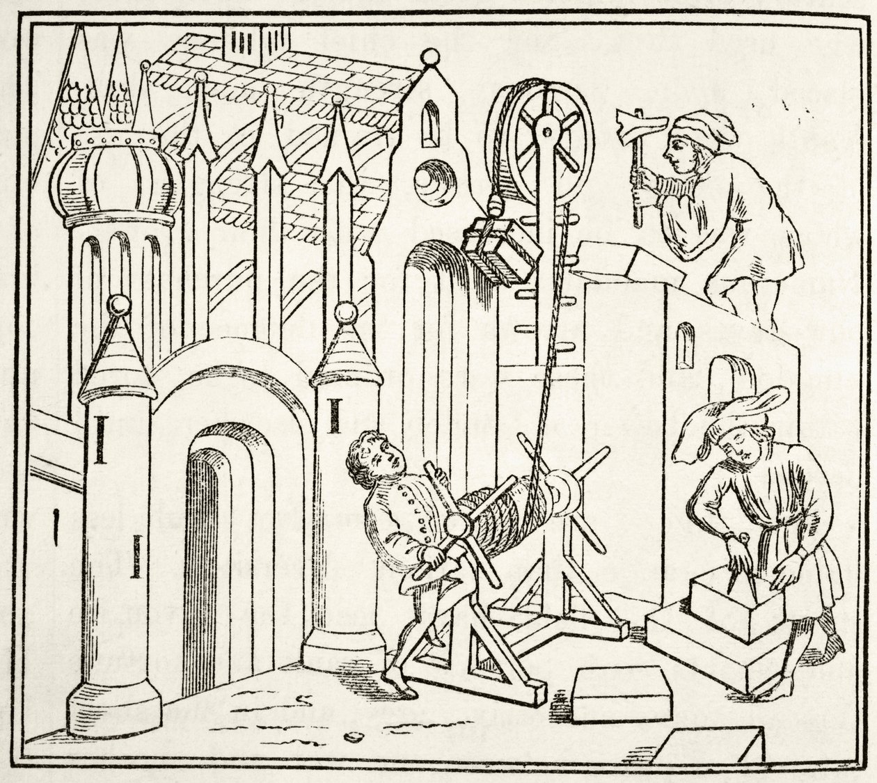 Constructeurs au travail au XVe siècle, de 