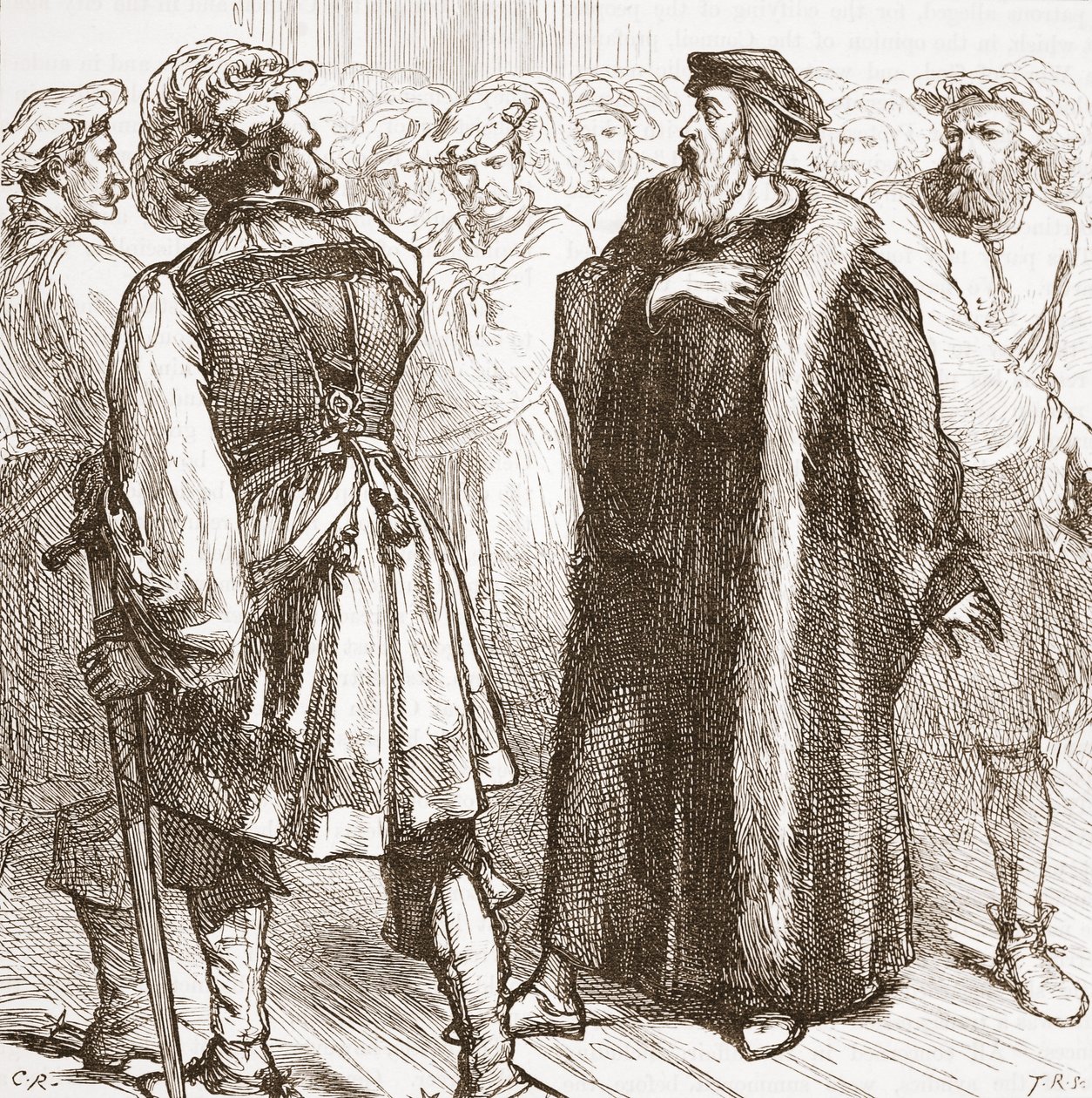 Calvin devant ses ennemis au Conseil, illustration de L