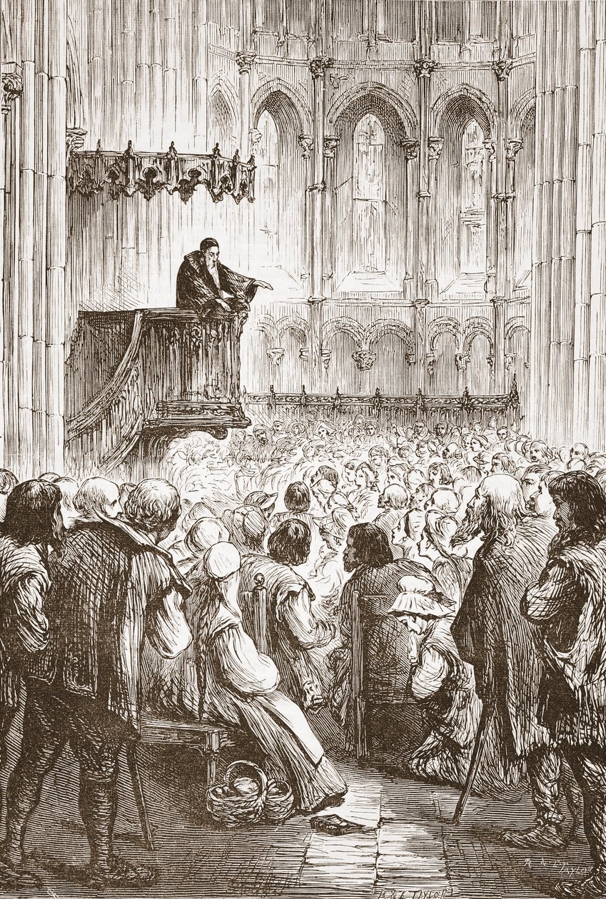 Calvin prêchant son sermon d